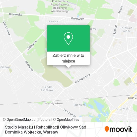 Mapa Studio Masażu i Rehabilitacji Oliwkowy Sad Dominika Wojtecka