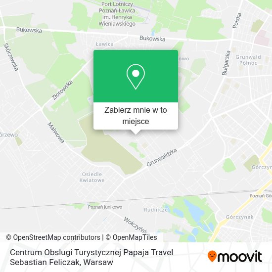 Mapa Centrum Obslugi Turystycznej Papaja Travel Sebastian Feliczak