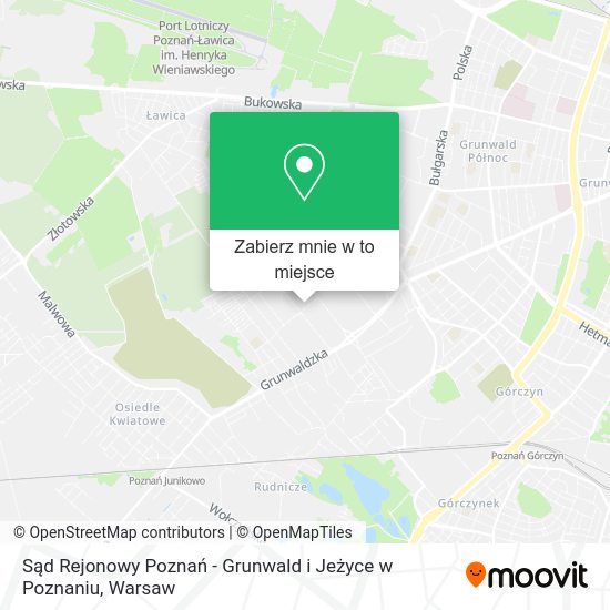 Mapa Sąd Rejonowy Poznań - Grunwald i Jeżyce w Poznaniu