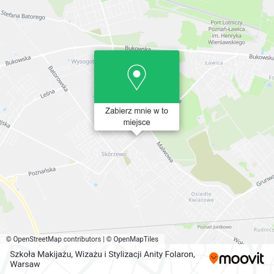 Mapa Szkoła Makijażu, Wizażu i Stylizacji Anity Folaron