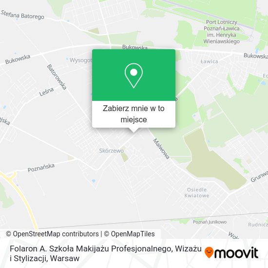 Mapa Folaron A. Szkoła Makijażu Profesjonalnego, Wizażu i Stylizacji