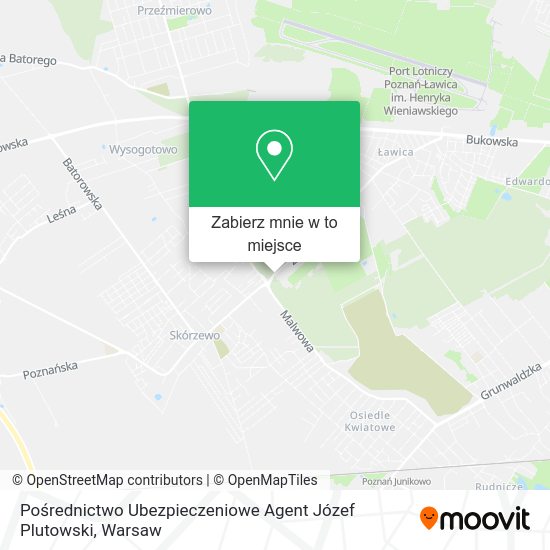 Mapa Pośrednictwo Ubezpieczeniowe Agent Józef Plutowski