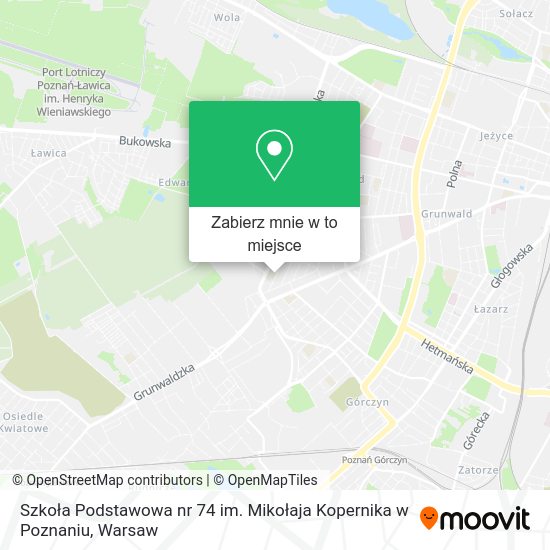 Mapa Szkoła Podstawowa nr 74 im. Mikołaja Kopernika w Poznaniu