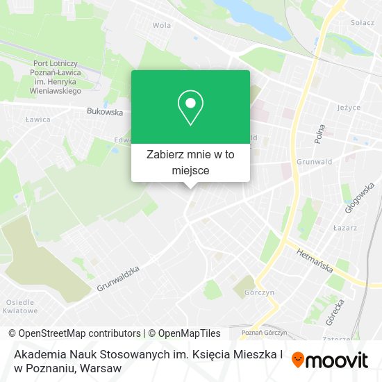 Mapa Akademia Nauk Stosowanych im. Księcia Mieszka I w Poznaniu