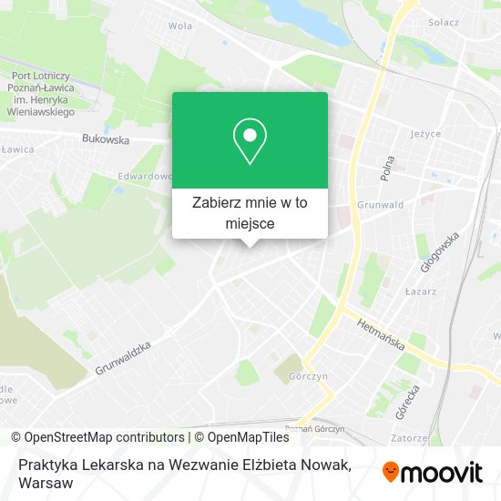 Mapa Praktyka Lekarska na Wezwanie Elżbieta Nowak