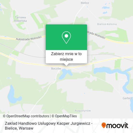 Mapa Zakład Handlowo Usługowy Kacper Jurgiewicz - Bielice