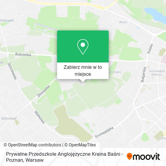 Mapa Prywatne Przedszkole Anglojęzyczne Kraina Baśni - Poznan