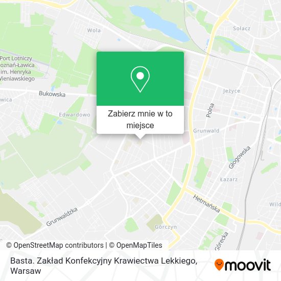 Mapa Basta. Zakład Konfekcyjny Krawiectwa Lekkiego