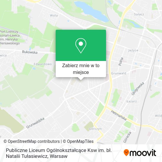 Mapa Publiczne Liceum Ogólnokształcące Ksw im. bł. Natalii Tułasiewicz