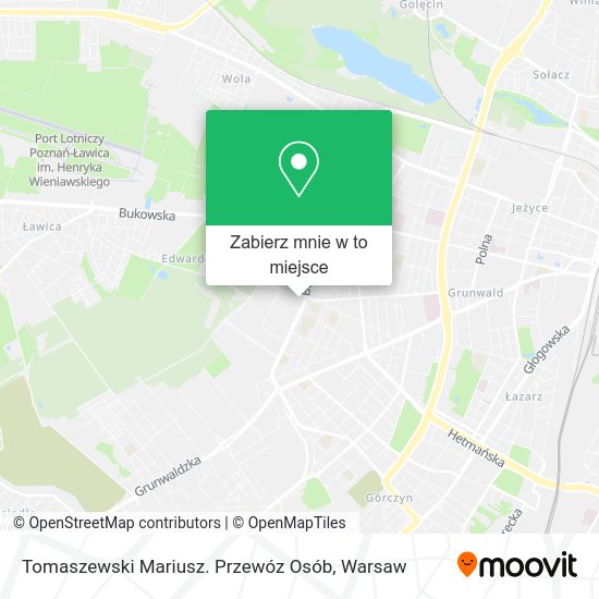 Mapa Tomaszewski Mariusz. Przewóz Osób