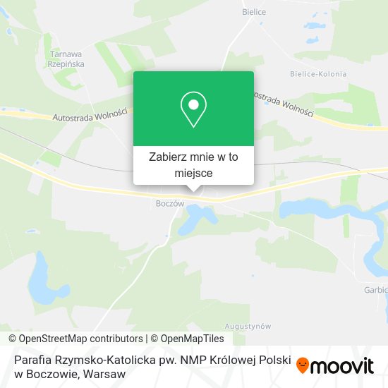 Mapa Parafia Rzymsko-Katolicka pw. NMP Królowej Polski w Boczowie