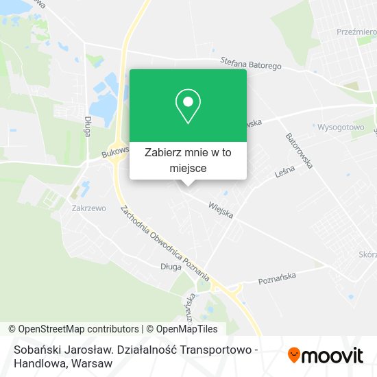 Mapa Sobański Jarosław. Działalność Transportowo - Handlowa