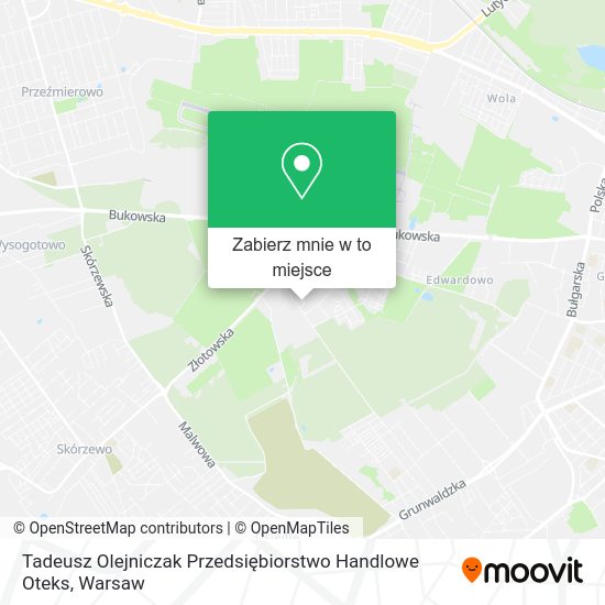 Mapa Tadeusz Olejniczak Przedsiębiorstwo Handlowe Oteks