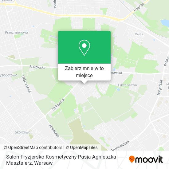 Mapa Salon Fryzjersko Kosmetyczny Pasja Agnieszka Masztalerz