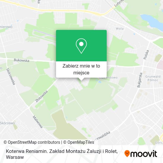 Mapa Koterwa Reniamin. Zakład Montażu Żaluzji i Rolet