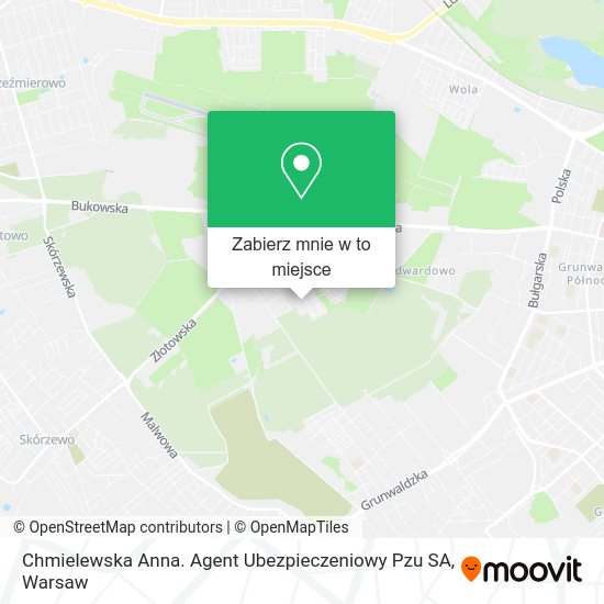 Mapa Chmielewska Anna. Agent Ubezpieczeniowy Pzu SA