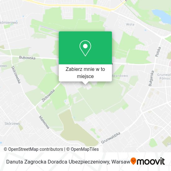 Mapa Danuta Zagrocka Doradca Ubezpieczeniowy