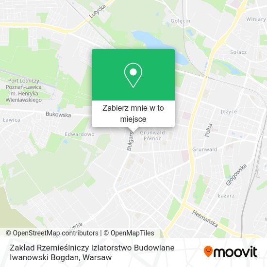 Mapa Zakład Rzemieślniczy Izlatorstwo Budowlane Iwanowski Bogdan