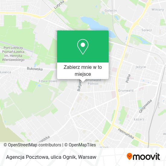 Mapa Agencja Pocztowa, ulica Ognik