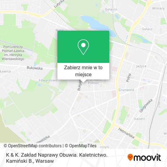 Mapa K & K. Zakład Naprawy Obuwia. Kaletnictwo. Kamiński B.