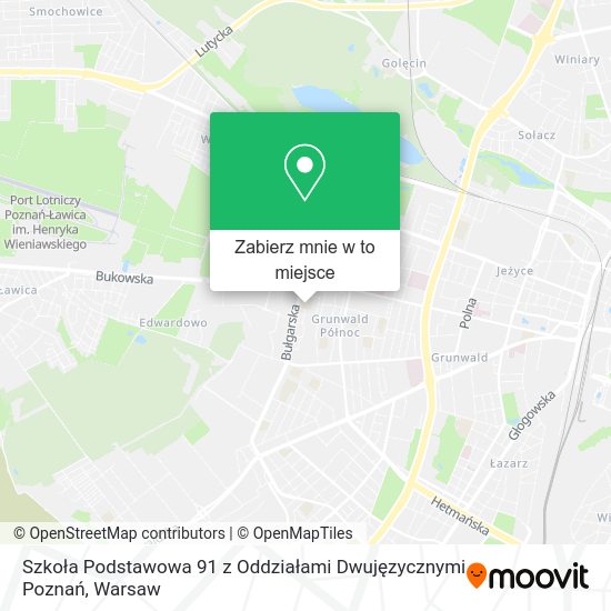 Mapa Szkoła Podstawowa 91 z Oddziałami Dwujęzycznymi Poznań