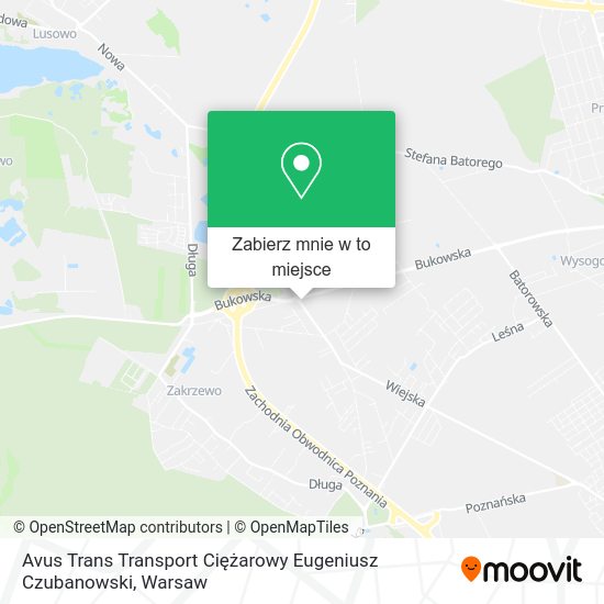 Mapa Avus Trans Transport Ciężarowy Eugeniusz Czubanowski