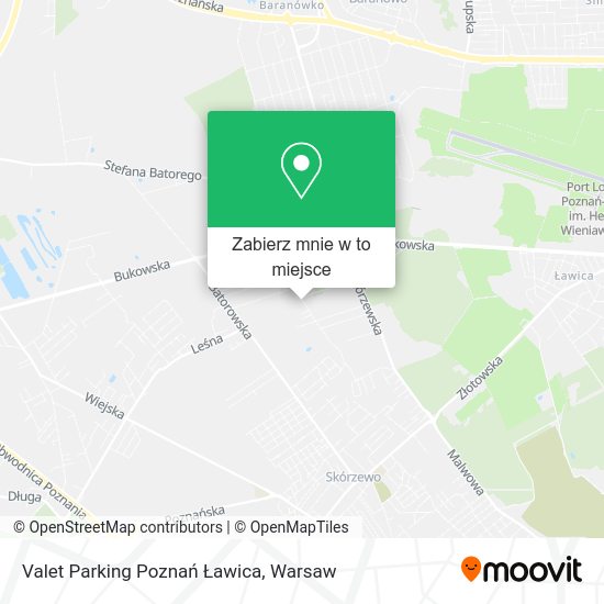 Mapa Valet Parking Poznań Ławica