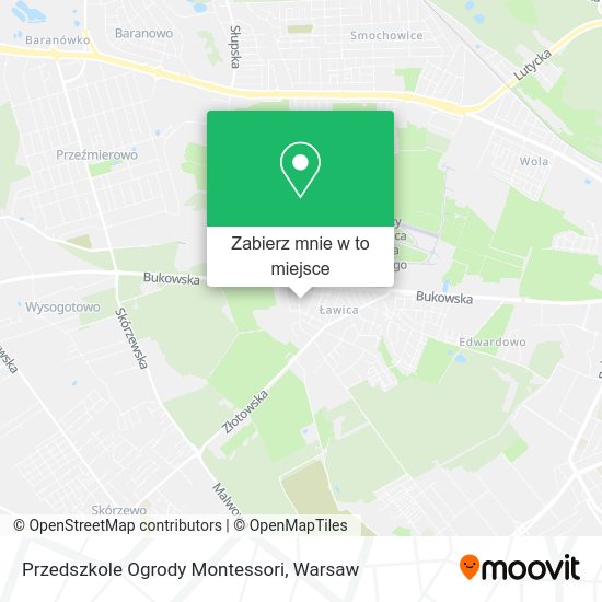 Mapa Przedszkole Ogrody Montessori