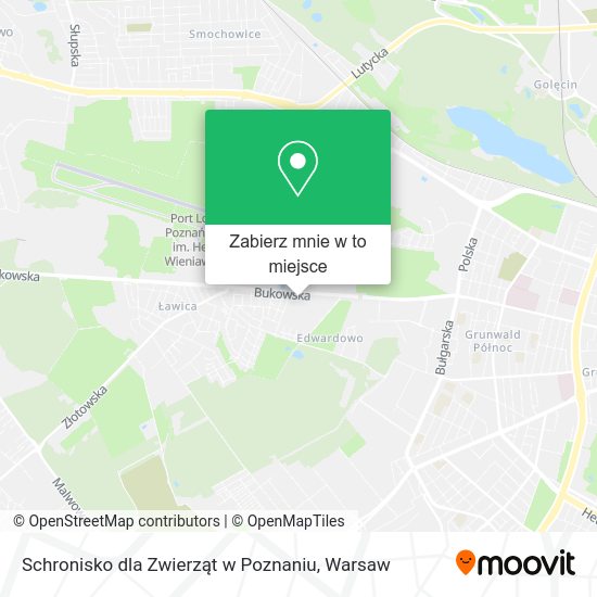 Mapa Schronisko dla Zwierząt w Poznaniu