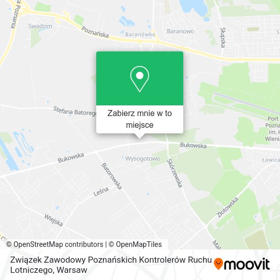 Mapa Związek Zawodowy Poznańskich Kontrolerów Ruchu Lotniczego