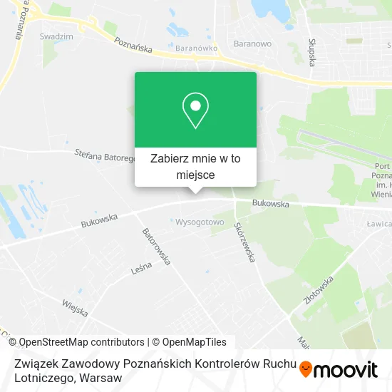 Mapa Związek Zawodowy Poznańskich Kontrolerów Ruchu Lotniczego