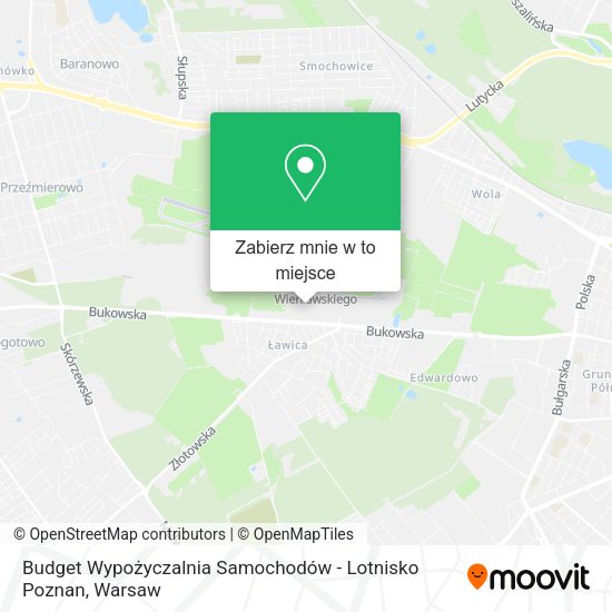 Mapa Budget Wypożyczalnia Samochodów - Lotnisko Poznan