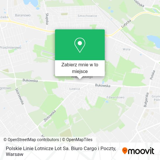 Mapa Polskie Linie Lotnicze Lot Sa. Biuro Cargo i Poczty