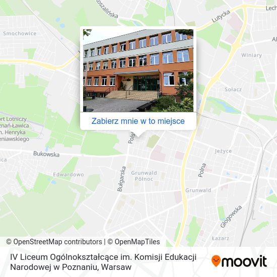 Mapa IV Liceum Ogólnokształcące im. Komisji Edukacji Narodowej w Poznaniu