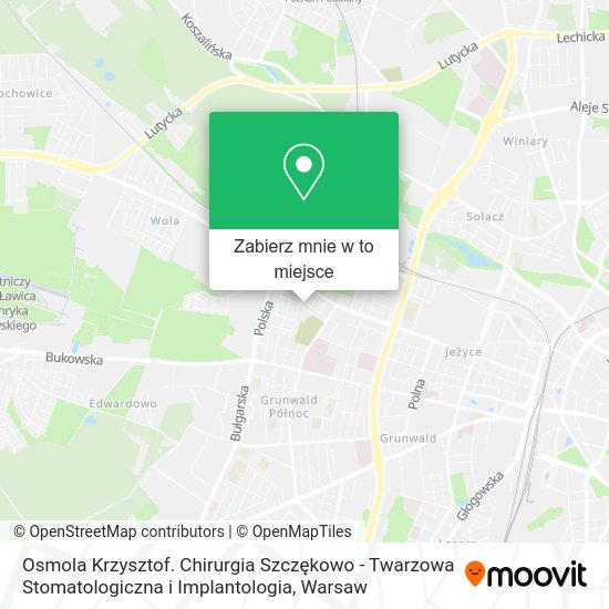 Mapa Osmola Krzysztof. Chirurgia Szczękowo - Twarzowa Stomatologiczna i Implantologia