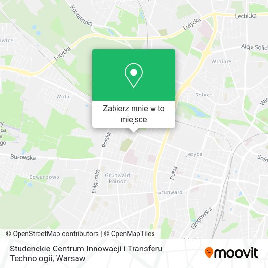 Mapa Studenckie Centrum Innowacji i Transferu Technologii