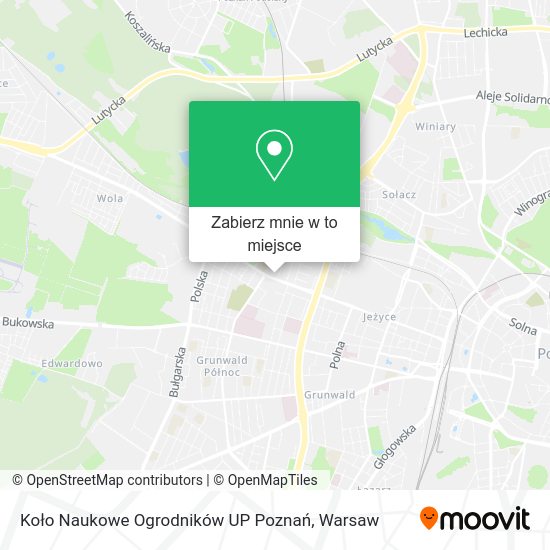 Mapa Koło Naukowe Ogrodników UP Poznań