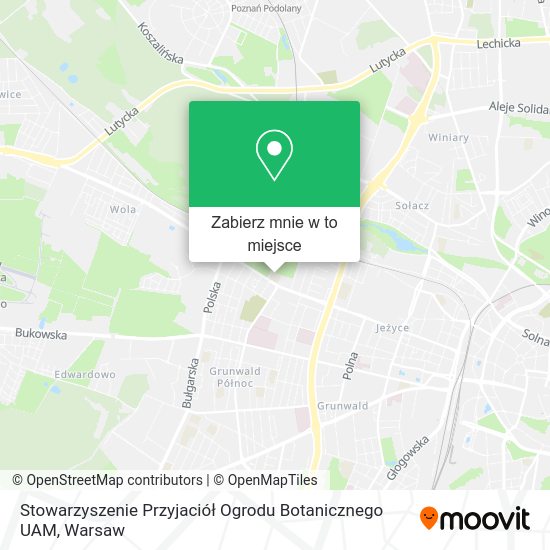 Mapa Stowarzyszenie Przyjaciół Ogrodu Botanicznego UAM