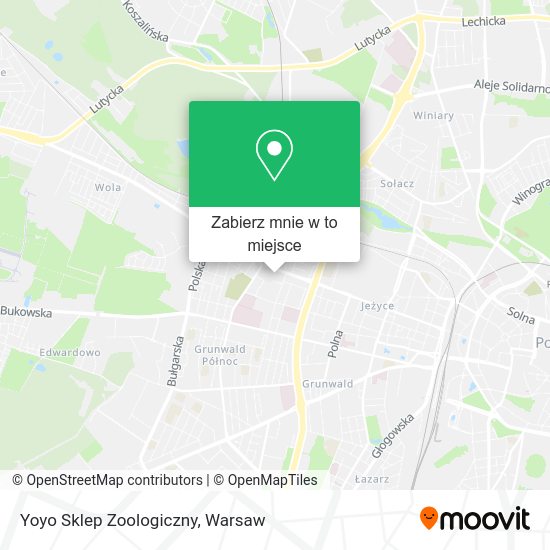 Mapa Yoyo Sklep Zoologiczny