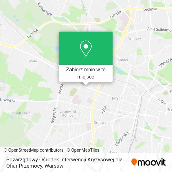 Mapa Pozarządowy Ośrodek Interwencji Kryzysowej dla Ofiar Przemocy