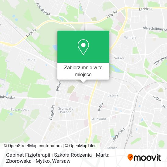 Mapa Gabinet Fizjoterapii i Szkoła Rodzenia - Marta Zborowska - Mytko