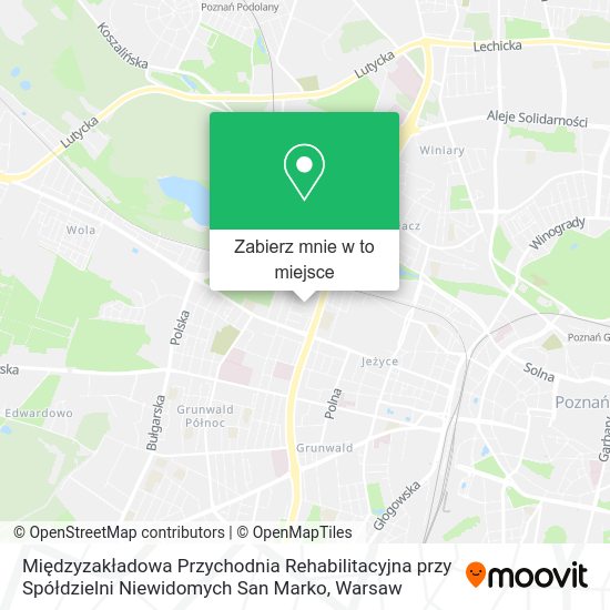 Mapa Międzyzakładowa Przychodnia Rehabilitacyjna przy Spółdzielni Niewidomych San Marko