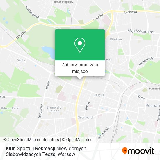 Mapa Klub Sportu i Rekreacji Niewidomych i Slabowidzacych Tecza