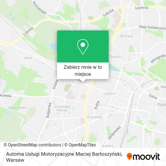 Mapa Automa Usługi Motoryzacyjne Maciej Bartoszyński