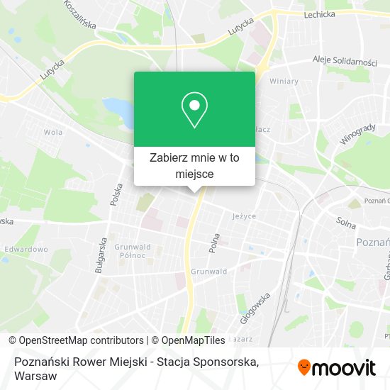 Mapa Poznański Rower Miejski - Stacja Sponsorska