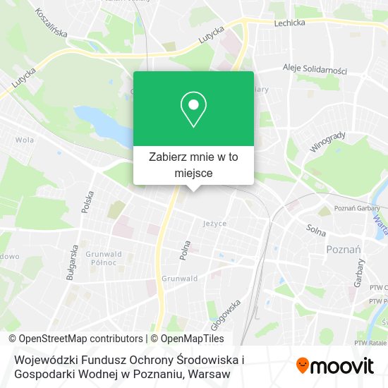 Mapa Wojewódzki Fundusz Ochrony Środowiska i Gospodarki Wodnej w Poznaniu