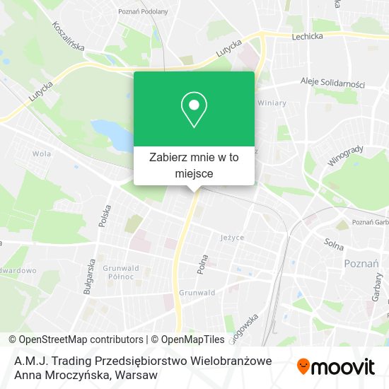 Mapa A.M.J. Trading Przedsiębiorstwo Wielobranżowe Anna Mroczyńska