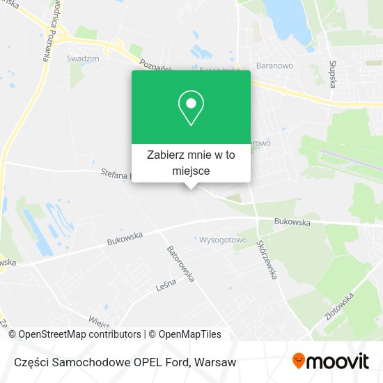 Mapa Części Samochodowe OPEL Ford