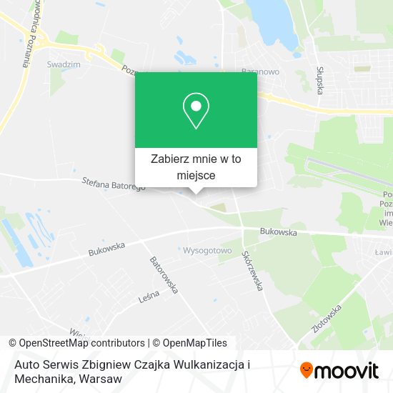 Mapa Auto Serwis Zbigniew Czajka Wulkanizacja i Mechanika