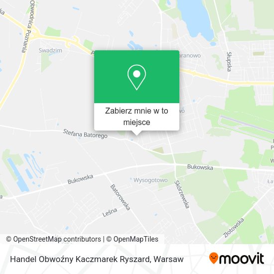 Mapa Handel Obwoźny Kaczmarek Ryszard